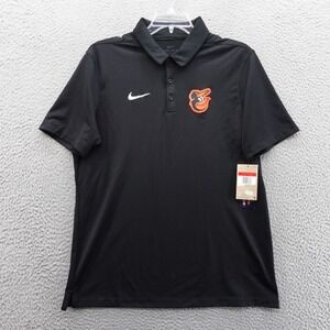 Nike Dri FIT Baltimore Orioles Performance Polo L Black Men MLB Pique Golf Shirt